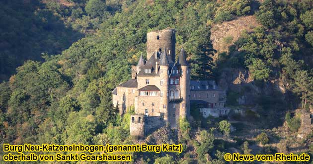 Die Burg Katz in Sankt Goarshausen ist ein echter Hingucker und vom Rhein-Burgen-Weg sehr gut zu sehen.